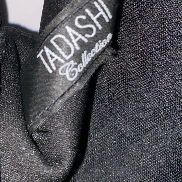 Vintage Tadashi Shoji Silk Halter Black Ruffle Pleated Chiffon Dress Size 12 - Picture 7 of 11